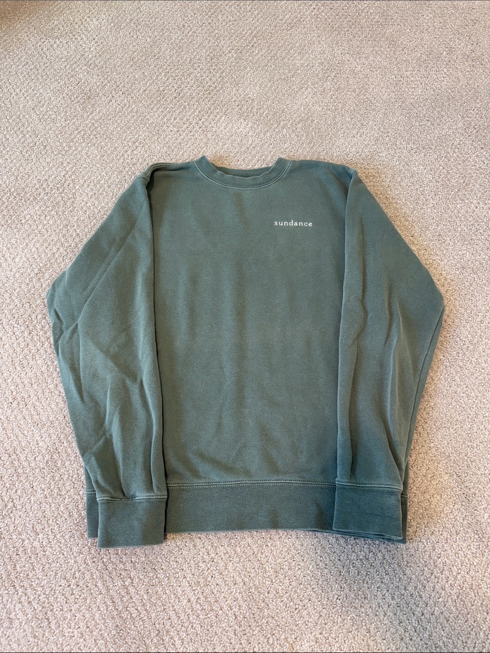 Sundance Olive Green Crewneck Sweatshirt - Men's Minimal Logo Pullover